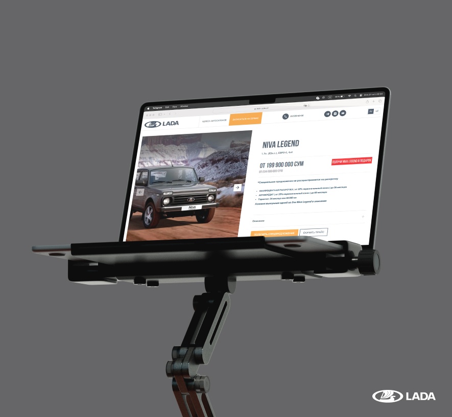 LADA kompaniyasining O'zbekistondagi rasmiy sayti